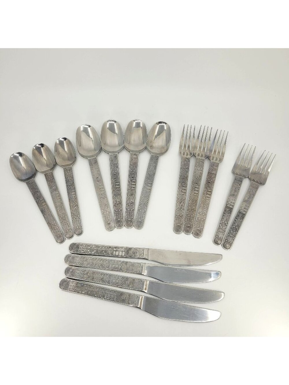 Cambridge AZTEC Stainless Steel Flatware Service for Two Plus - 16 Pieces